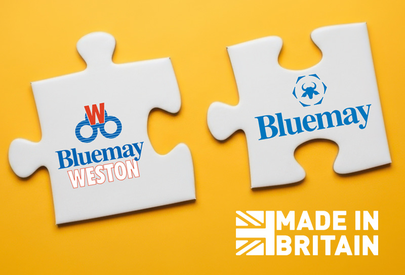 Bluemay Weston and Bluemay Ltd logos in a jigsaw concept