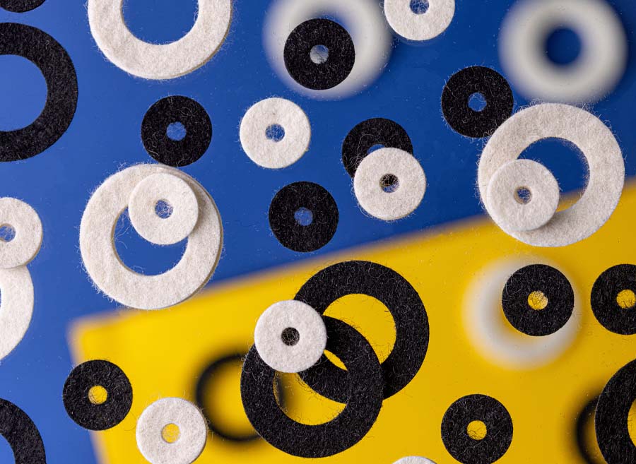 Bespoke felt washers and spacers manufactured in the UK