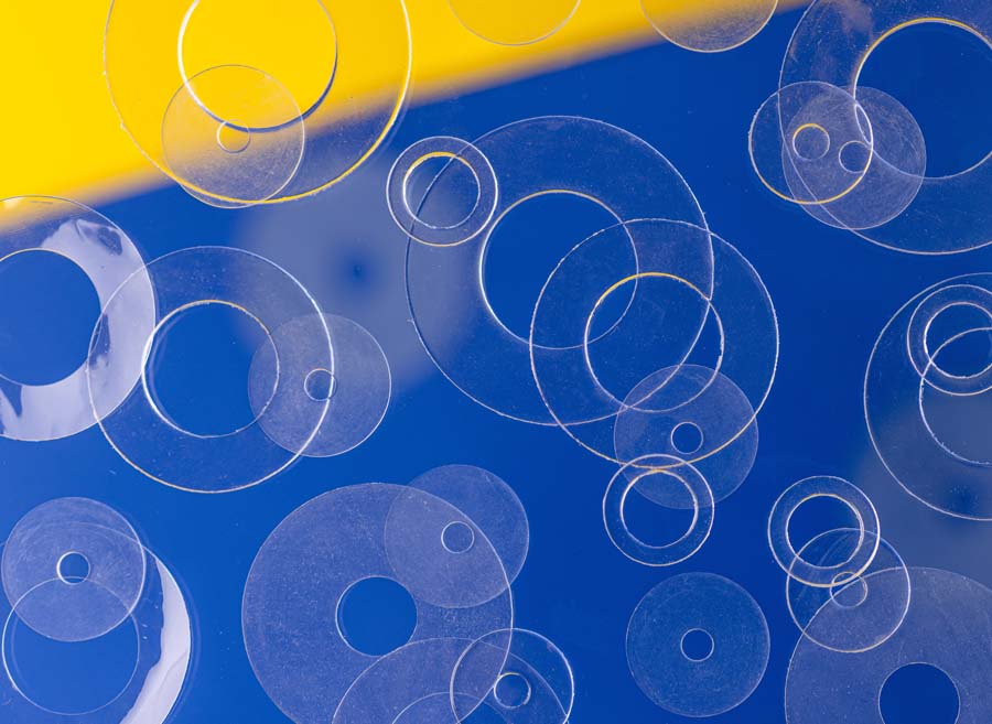 Bespoke Flexible PVC washers and spacers manufactured in the UK