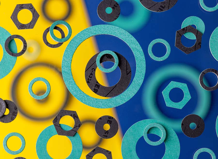 Bespoke klingersil washers and spacers manufactured in the UK