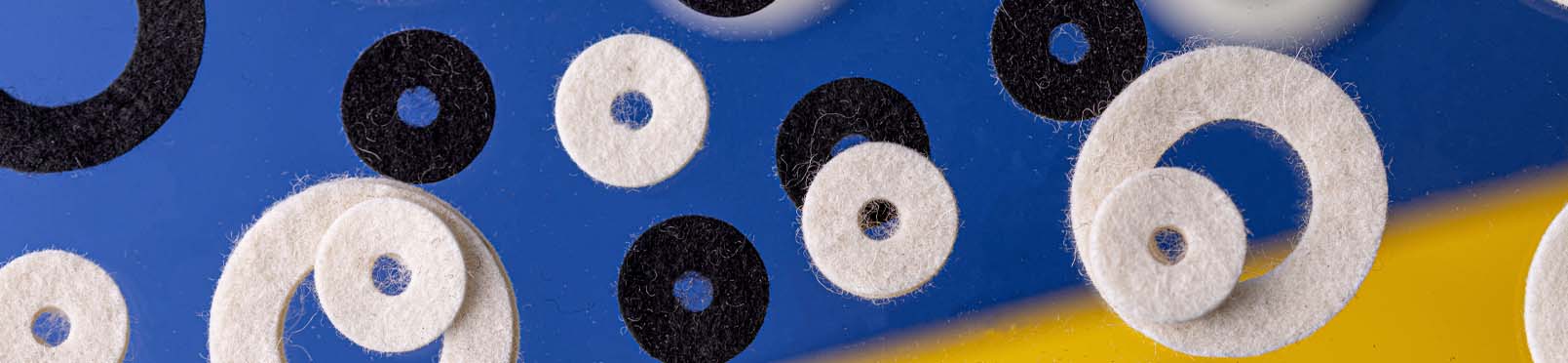 Made to measure felt washers and spacers - Bluemay Weston